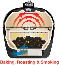 Primo Oval Junior 200 Ceramic Kamado Grill With Stainless Steel Grates - 774 - Fireplace Choice